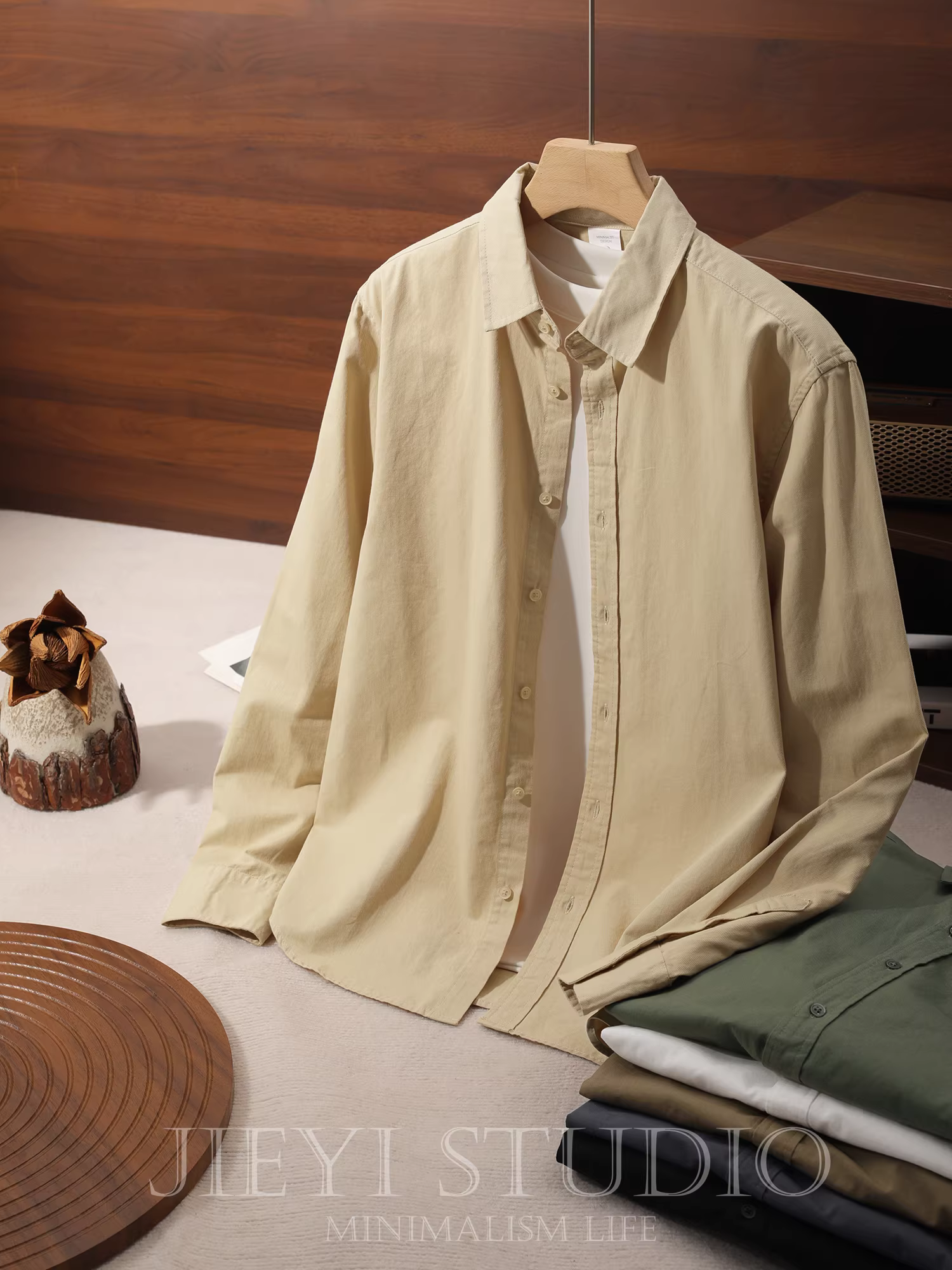 Áo sơ mi nam cao cấp JIEYI màu trơn thời thượng, phong cách cổ điển, giản dị, chất liệu 100% cotton, có thể mặc như lớp lót hoặc áo khoác ngoài.