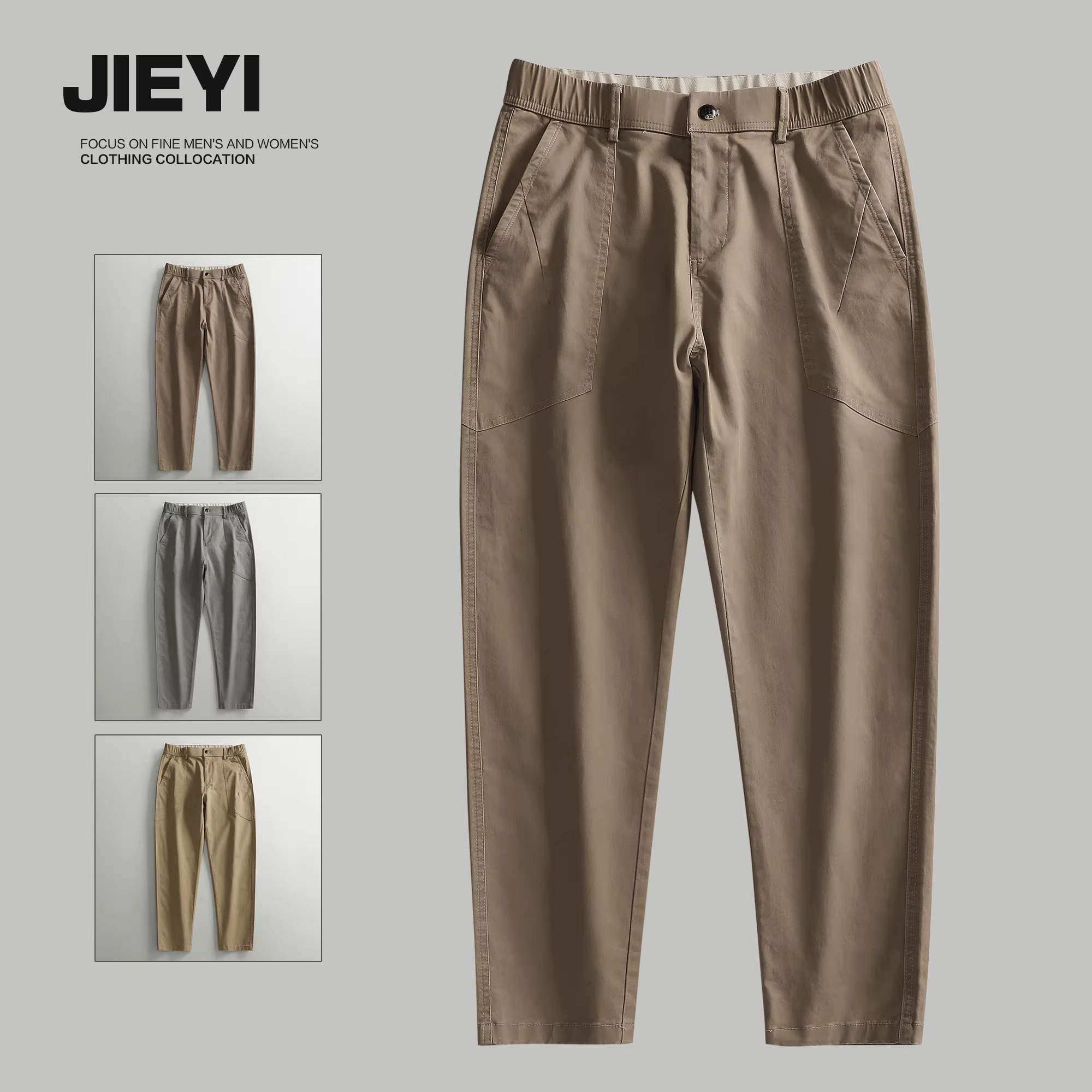 Quần cotton nam, kiểu dáng cổ điển Hàn Quốc, chất liệu cotton nguyên chất, kiểu dáng ôm vừa, đa năng, thoáng khí, quần dài.