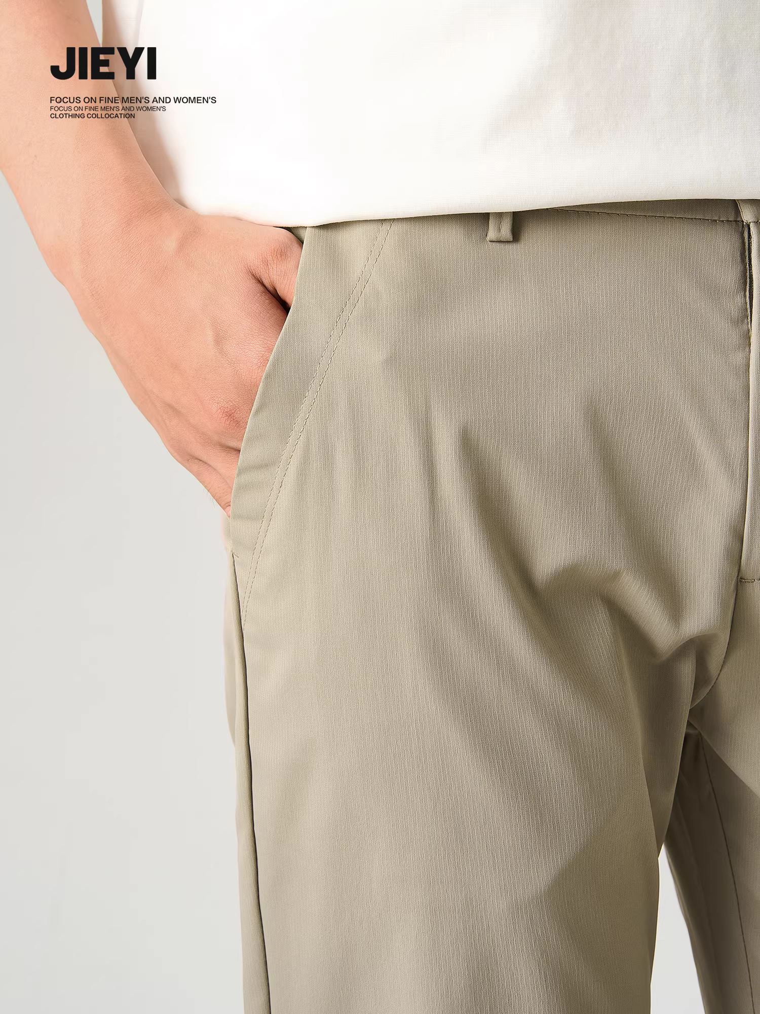 Quần lửng JIEYI thời trang hàng ngày, đa năng, màu trơn, sọc tối màu, kiểu dáng may ba chiều, phong cách Hàn Quốc, ôm dáng, ống côn.