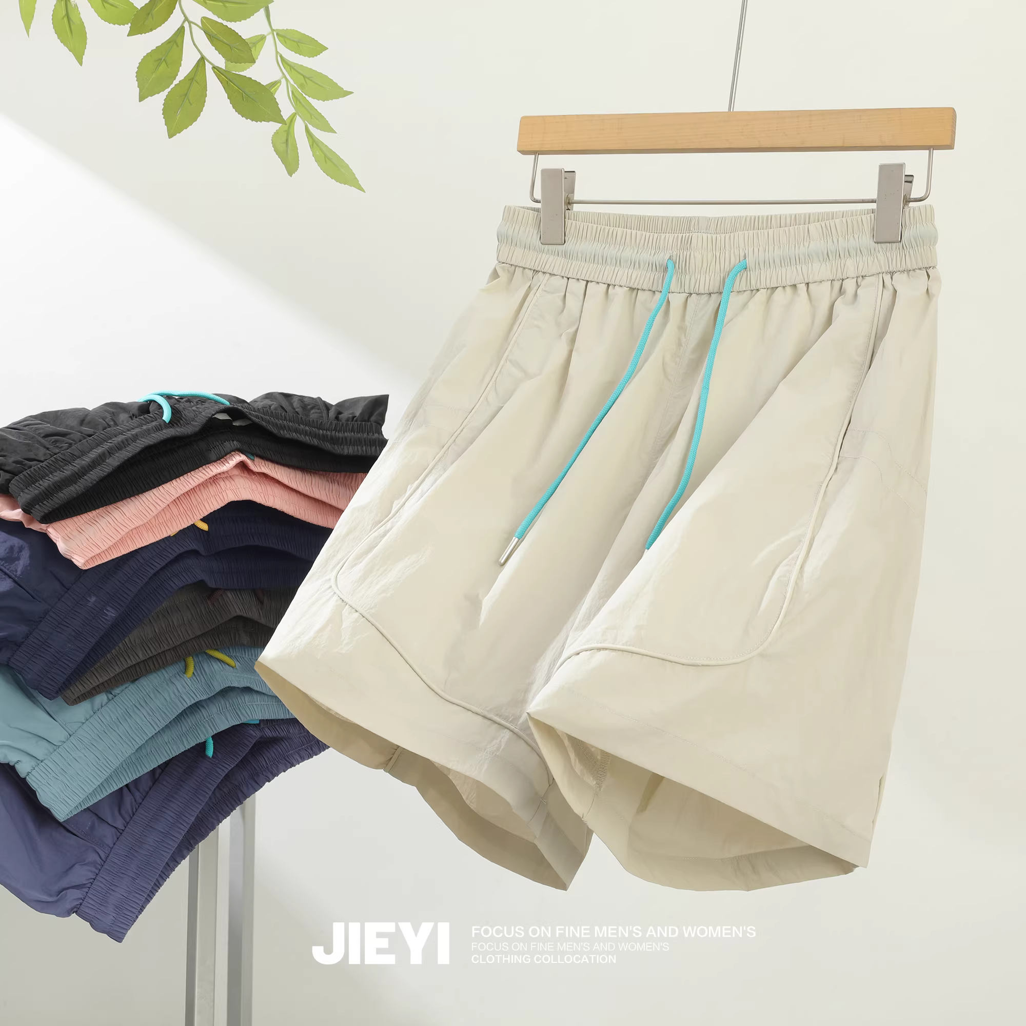 Quần short nam JIEYI đơn giản, phong cách, năng động, thích hợp cho hoạt động ngoài trời, chất liệu nhanh khô, kiểu dáng trung bình, quần short lính dù, mùa hè