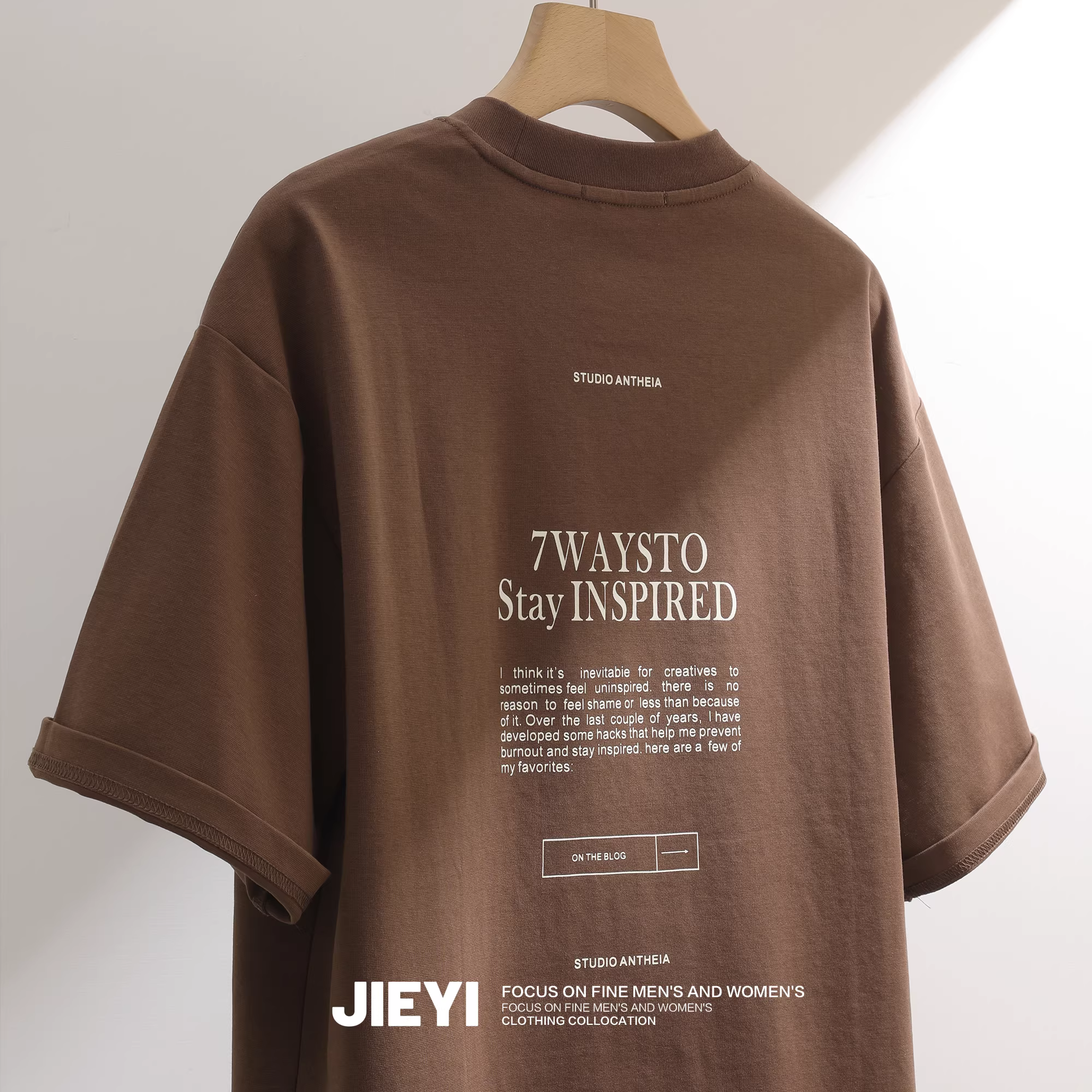 Áo thun nam tay ngắn cổ tròn in chữ đơn giản phong cách thời trang trẻ trung kiểu Mỹ JIEYI