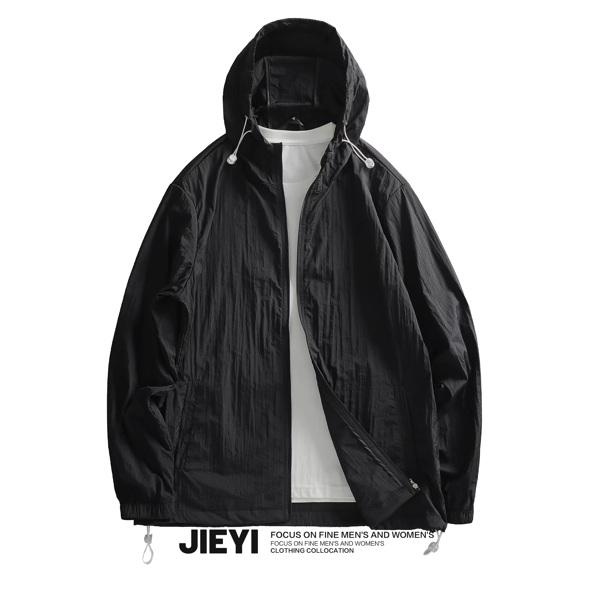 Áo khoác chống nắng có mũ trùm đầu nhiều màu sắc cầu vồng Jieyi Youth Trend, kiểu dáng đa năng, chống tia UV, mát mẻ mùa hè dành cho nam