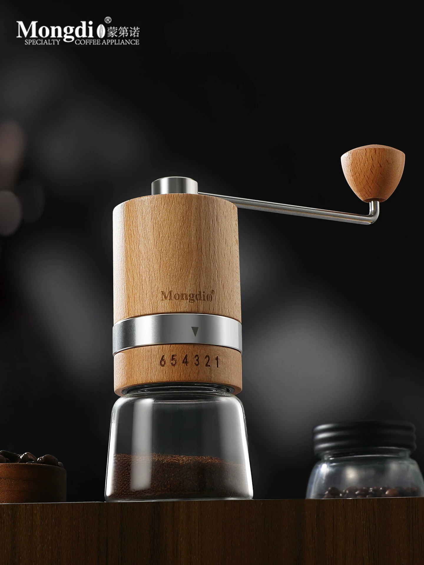 Máy xay hạt cà phê cầm tay Mongdio Máy xay cà phê thủ công chuyên nghiệp CNC cầm tay