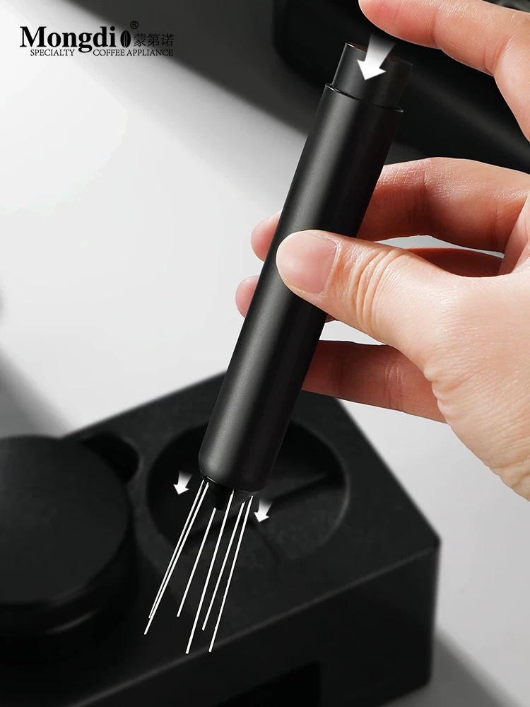 Kim phân phối bột Mongdio cho máy pha cà phê espresso, kim phân phối bột pha cà phê cầm tay bằng thép không gỉ cầm tay.