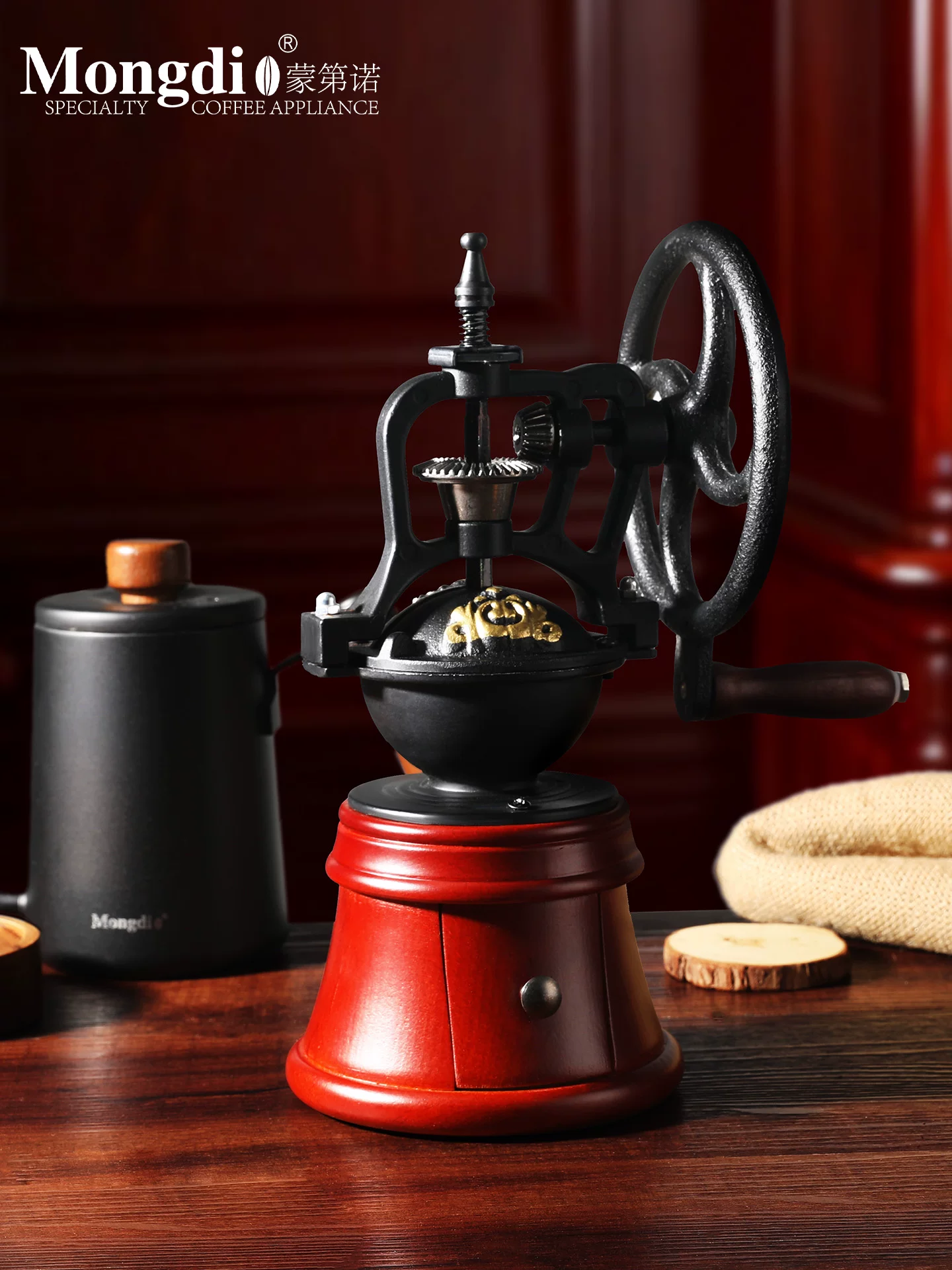 Máy xay cà phê quay tay Mongdio máy xay cà phê cổ điển máy xay cà phê thủ công máy xay hạt cà phê