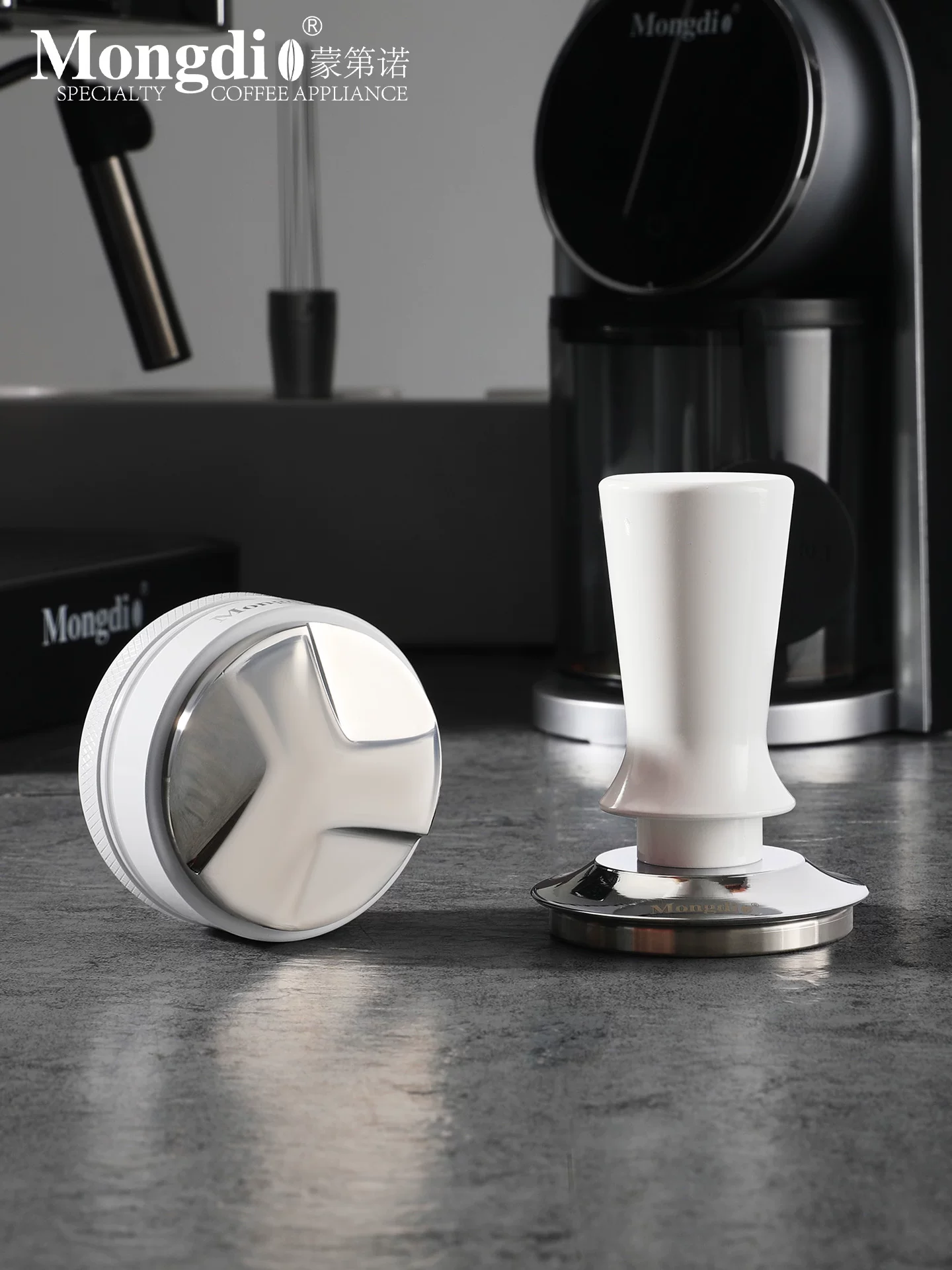 Dụng cụ nén cà phê Mongdio bằng thép không gỉ, kích thước 51/58mm, phụ kiện máy pha cà phê espresso