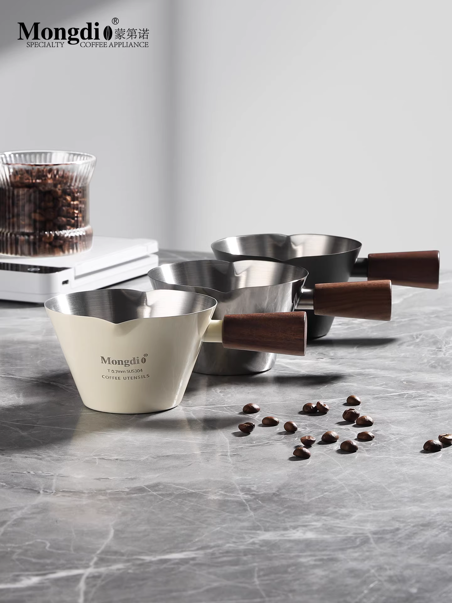 Cốc chiết xuất cà phê Mongdio cốc espresso dung tích lớn 200ml máy pha cà phê espresso bằng thép không gỉ cốc đựng chất lỏng cốc đo lường