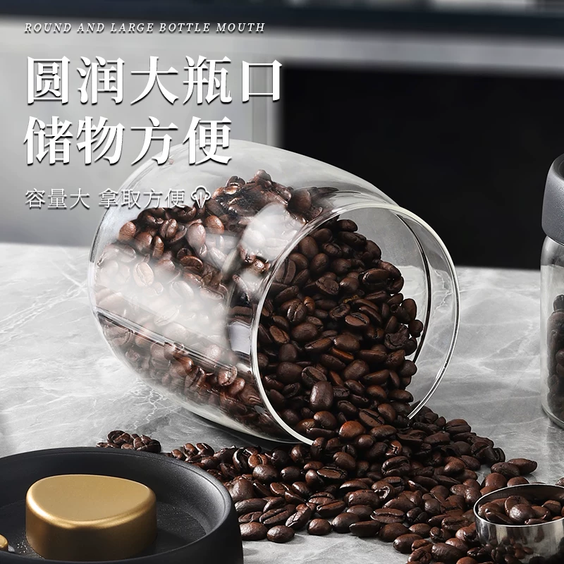 Hũ đựng cà phê bột Mongdio, hũ kín chân không, hũ đựng cà phê hạt, hũ thủy tinh, hũ đựng trà