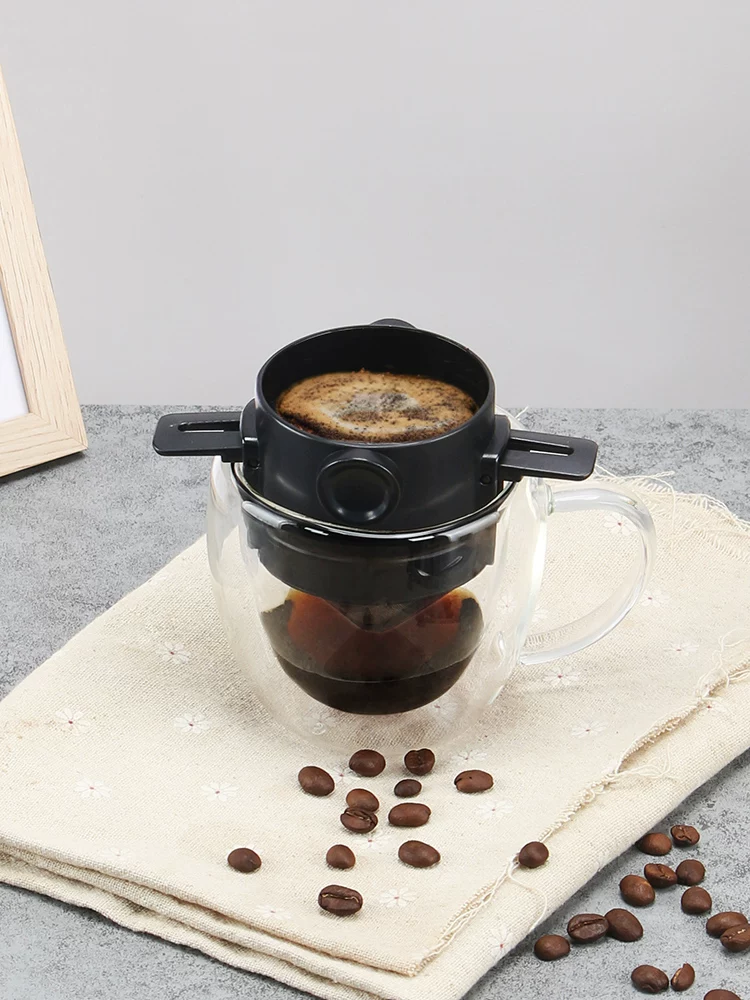 Bộ lọc cà phê di động, cốc lọc cà phê nhỏ giọt bằng thép không gỉ không dùng giấy, phễu, bộ lọc cà phê pha thủ công