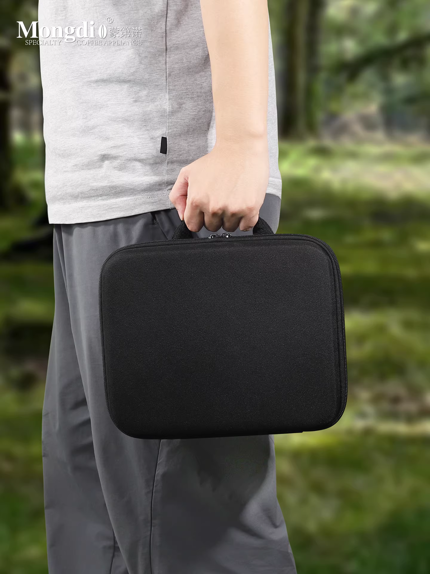 Bộ máy pha cà phê moka pot hai van Mongdio, máy xay cà phê cầm tay, thiết bị pha cà phê ngoài trời, cắm trại di động