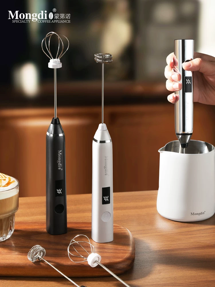 Máy tạo bọt sữa Mongdio, máy đánh bọt sữa điện, máy đánh sữa gia dụng, que khuấy sữa, máy tạo bọt sữa