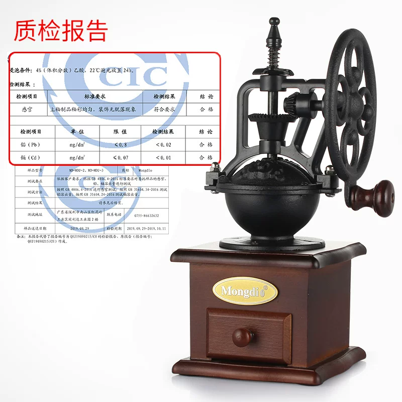 Máy xay cà phê thủ công Mongdio dùng trong gia đình, máy xay hạt cà phê quay tay cổ điển, máy xay cà phê thủ công.