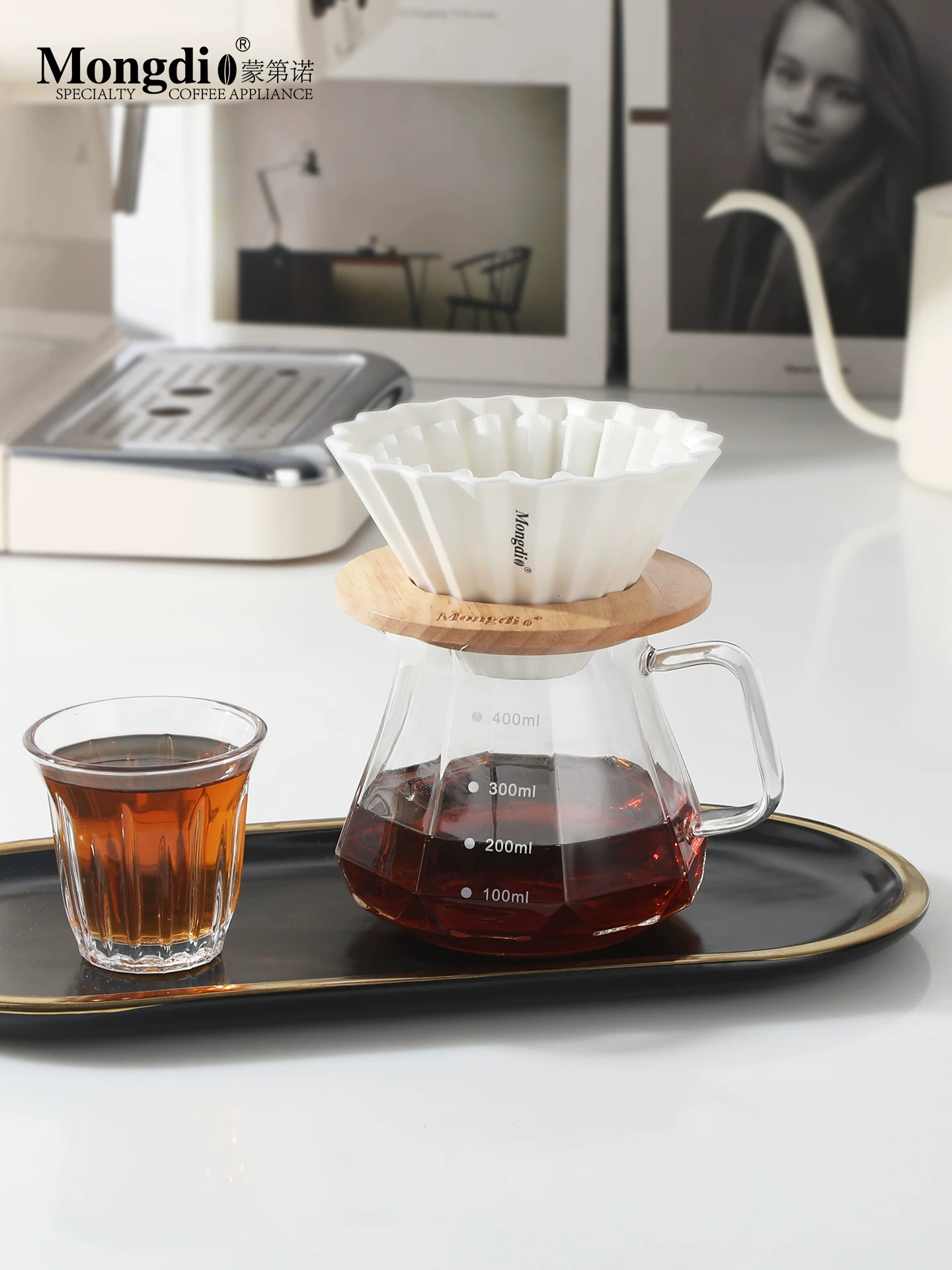 Cốc lọc cà phê Mongdio pha cà phê thủ công bằng gốm sứ cốc lọc origami cốc lọc hình chữ V phễu cà phê dụng cụ pha cà phê