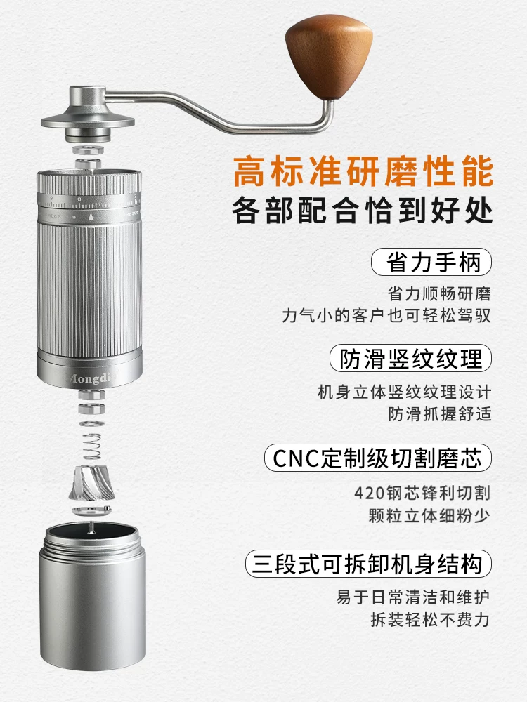 Máy xay cà phê cầm tay Mongdio Hermit X1 Máy xay cà phê bằng tay Máy xay cà phê cầm tay cầm tay