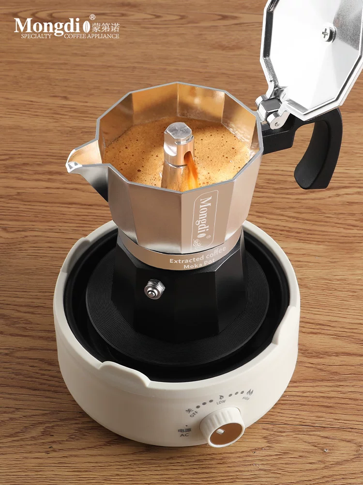Bộ pha cà phê Moka hai van Mongdio, máy pha cà phê ngoài trời, thiết bị pha cà phê cắm trại, máy xay cà phê cầm tay, bộ máy pha cà phê hoàn chỉnh
