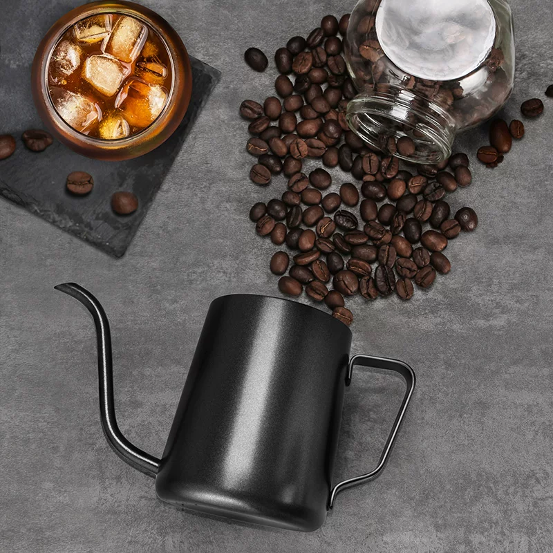 Ấm pha cà phê dùng trong gia đình, ấm pha cà phê bằng thép không gỉ, ấm có vòi hẹp, cốc lọc cà phê, ấm có vòi dài.