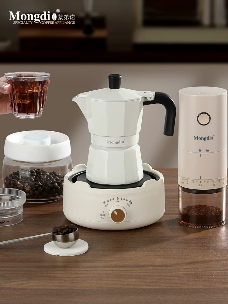 Bộ ấm pha cà phê moka van đôi Mongdio, ấm pha cà phê moka, ấm pha cà phê thủ công, máy pha cà phê espresso