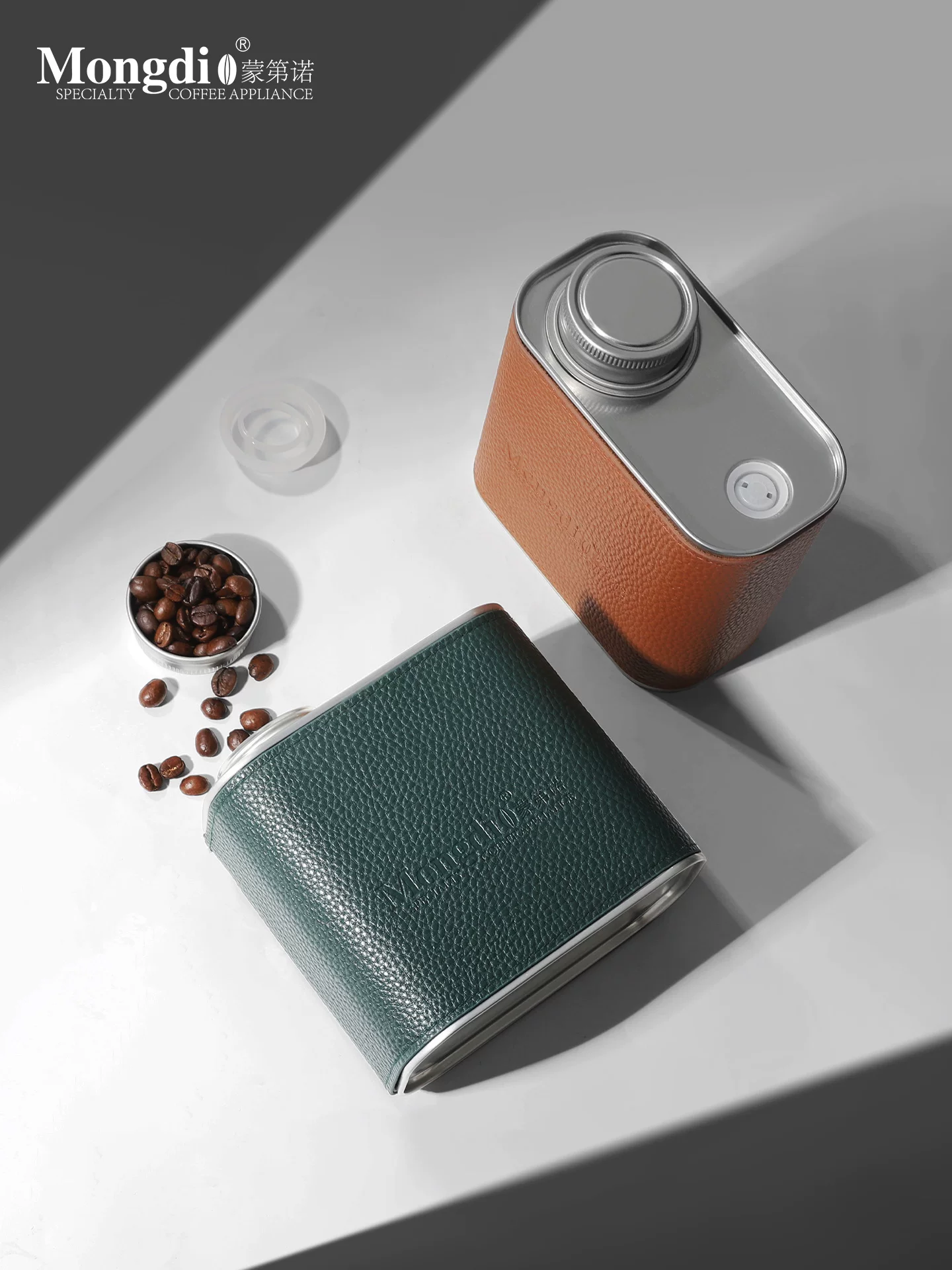 Lon cà phê Mongdio kín hơi, hộp đựng cà phê bằng thiếc, bình đựng cà phê có van một chiều, hộp đựng cà phê.