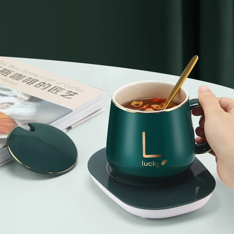 Cốc ấm 55 ° Cốc giữ nhiệt độ không đổi, cốc nước nóng, dụng cụ làm nóng sữa, cốc cà phê nóng, cốc gốm có điều khiển nhiệt độ