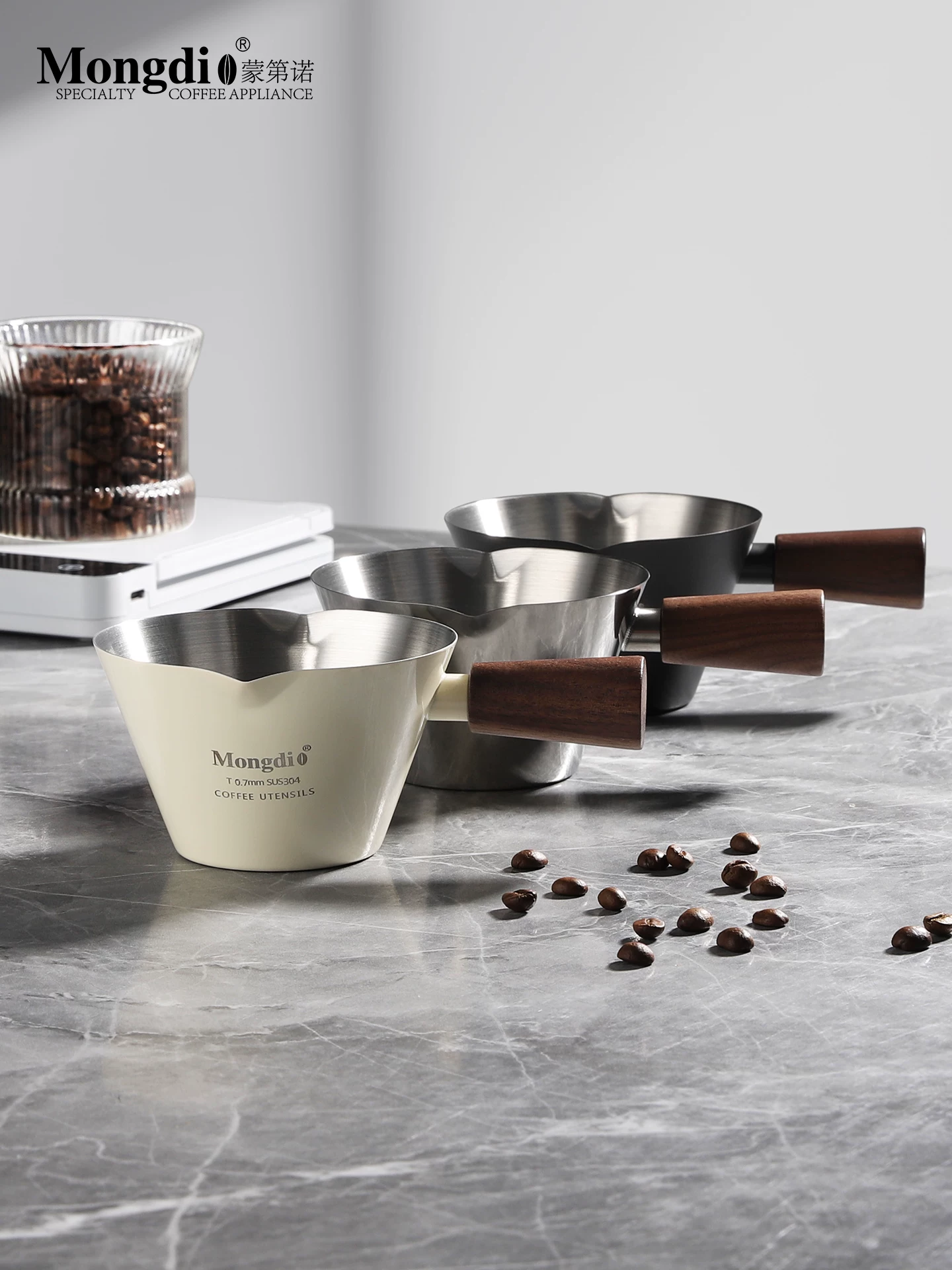 Mongdio cà phê chiết xuất cốc thép không gỉ cốc espresso cốc cà phê máy pha cà phê espresso cốc chất lỏng cốc đo sữa bình sữa