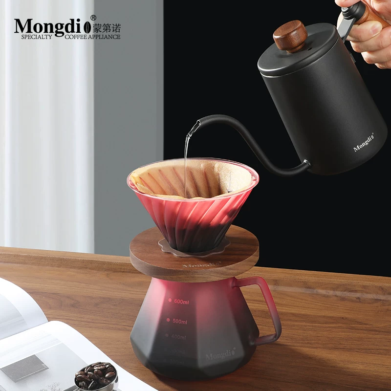Bộ pha cà phê thủ công Mongdio, ấm pha cà phê thủ công, ấm chia sẻ, cốc lọc V60, máy xay cà phê cầm tay, thiết bị pha cà phê bằng tay