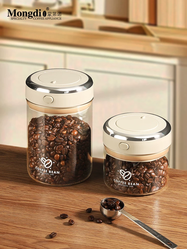 Hũ đựng cà phê Mongdio, hũ thủy tinh kín khí, hũ đựng bột cà phê đặc biệt, hộp đựng kín khí
