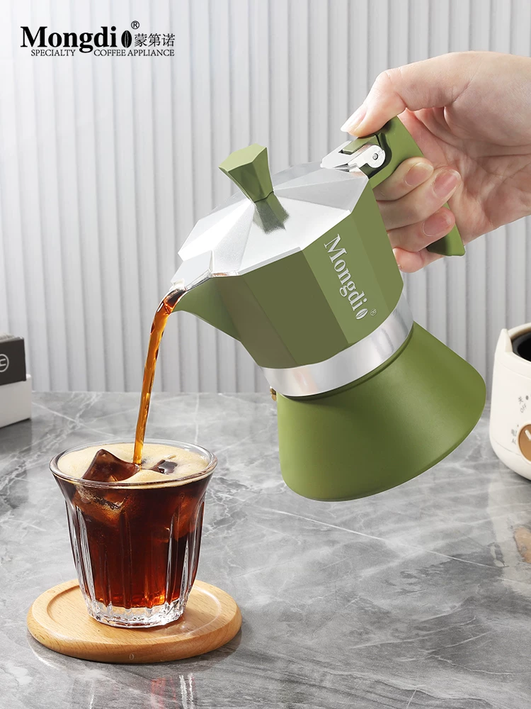 Máy pha cà phê Moka nhỏ gia dụng Mongdio, máy pha cà phê Moka, máy pha cà phê espresso