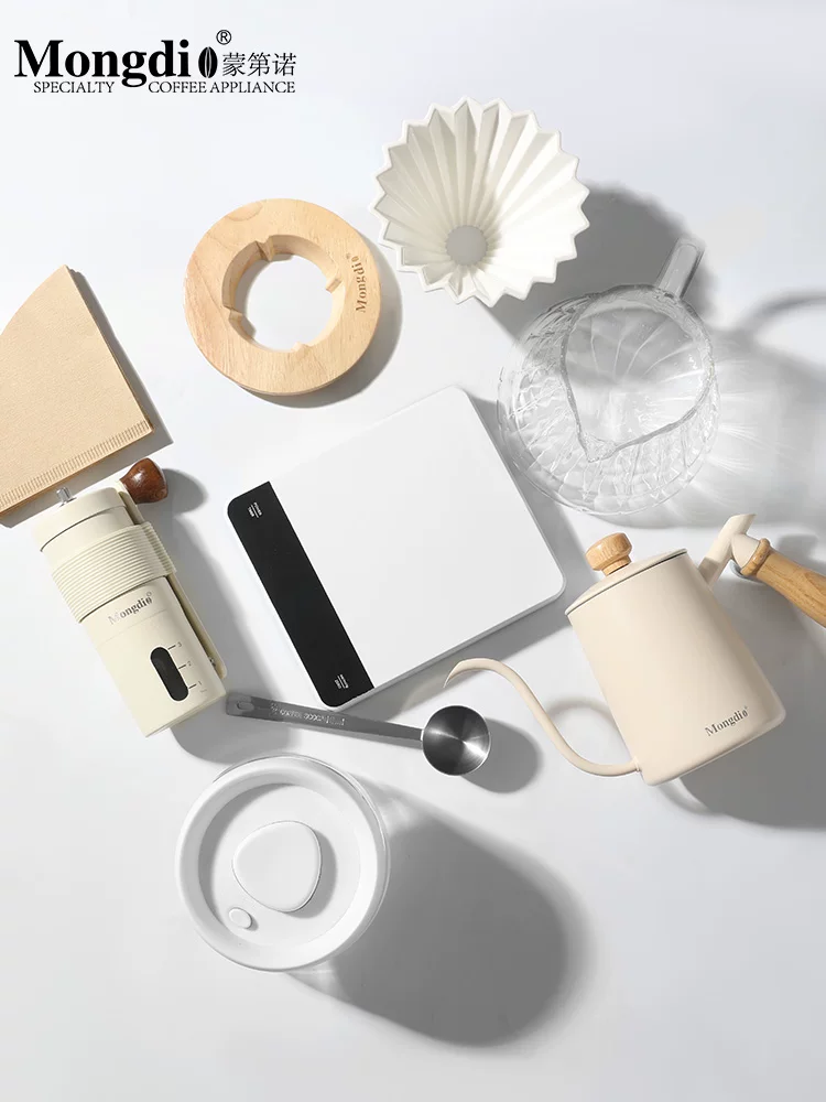 Bộ ấm pha cà phê thủ công Mongdio, máy xay cà phê bằng tay, máy pha cà phê quay tay, ấm pha cà phê thủ công, cốc lọc cà phê, dụng cụ pha cà phê