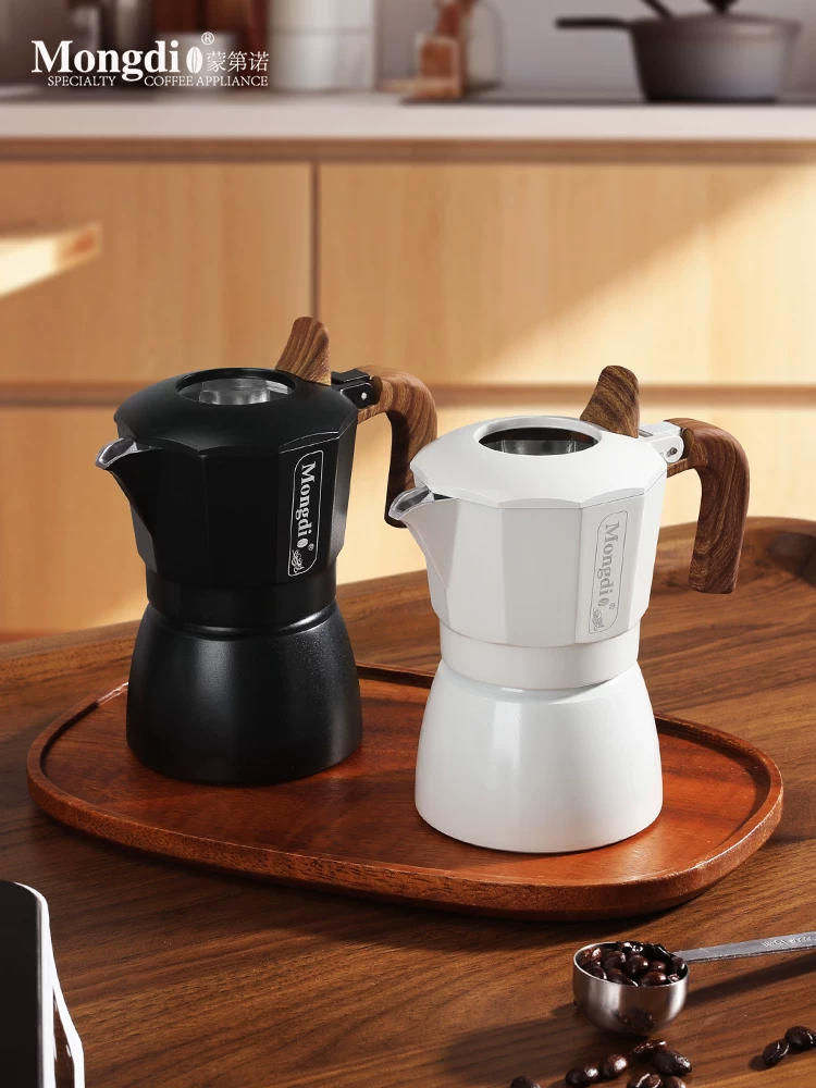 Bộ pha cà phê Moka pot hai van Mongdio, máy pha cà phê Moka pot, máy pha cà phê kiểu Pour-over, bình pha cà phê Espresso