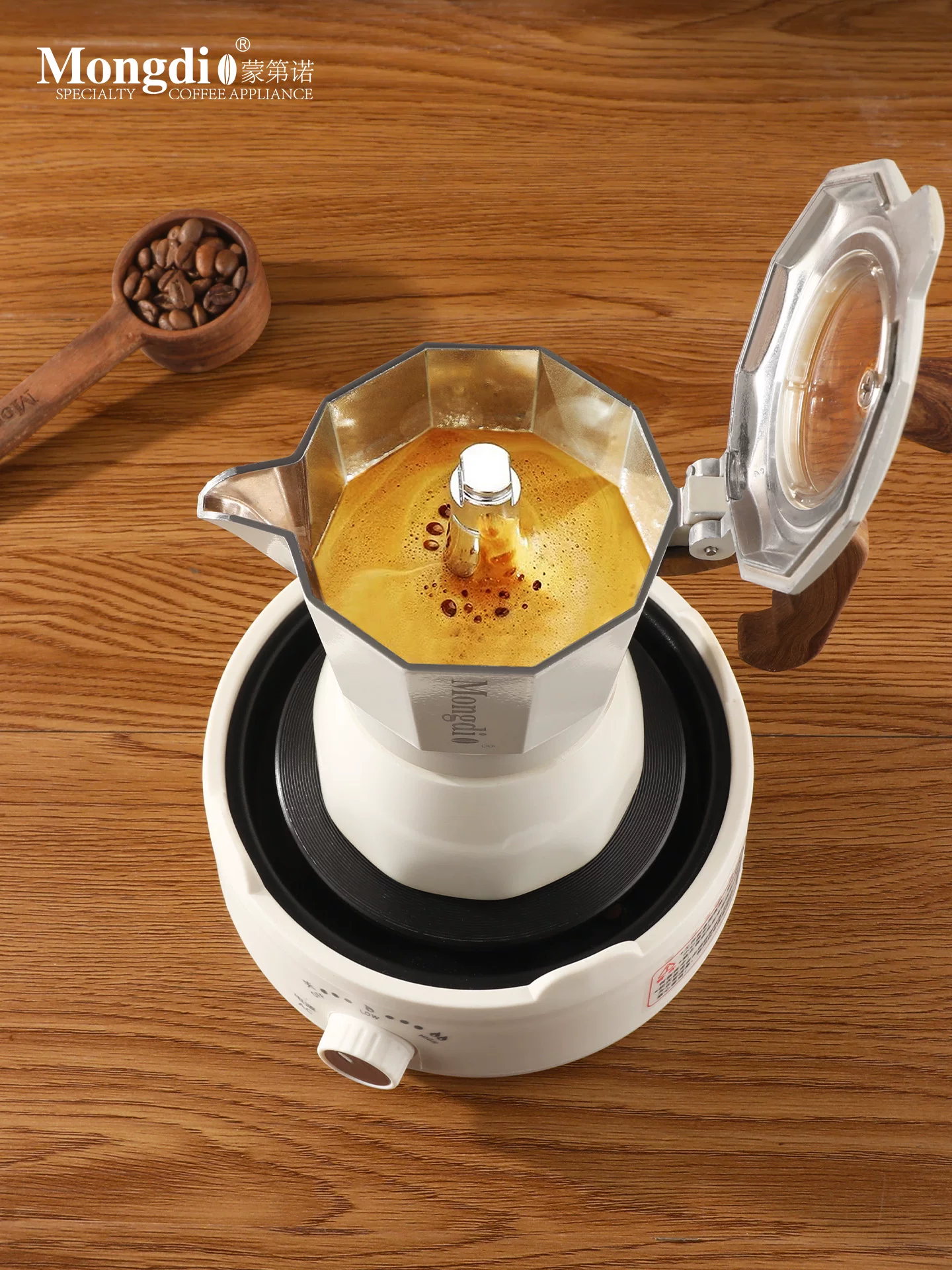 Bếp điện Moka pot Mongdio, bếp điện gốm sứ nhỏ, bếp điện mini, đế sưởi chuyên dụng để pha cà phê