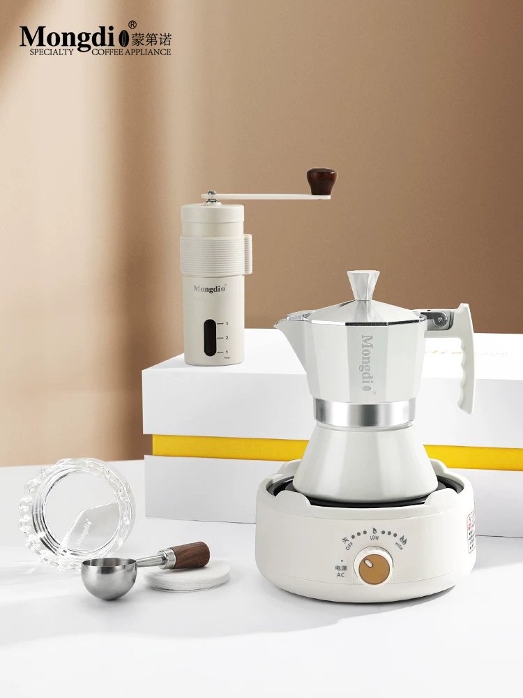 Bộ ấm pha cà phê Mongdio Moka hộp quà tặng máy pha cà phê tại nhà dụng cụ pha cà phê espresso quà tặng sinh nhật