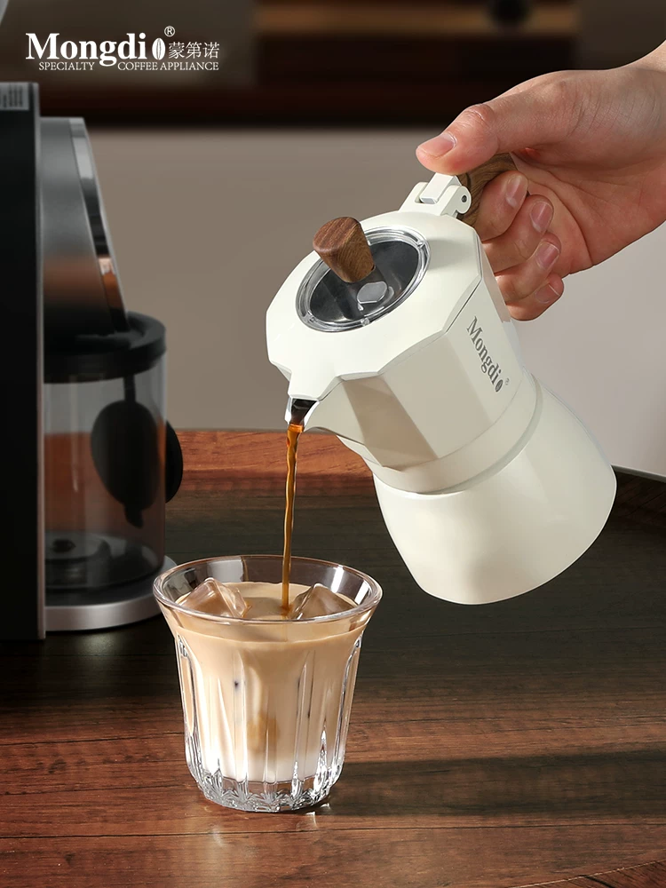 Bộ ấm pha cà phê moka van đôi Mongdio thế hệ thứ ba, ấm pha cà phê, máy pha cà phê espresso, dụng cụ pha cà phê