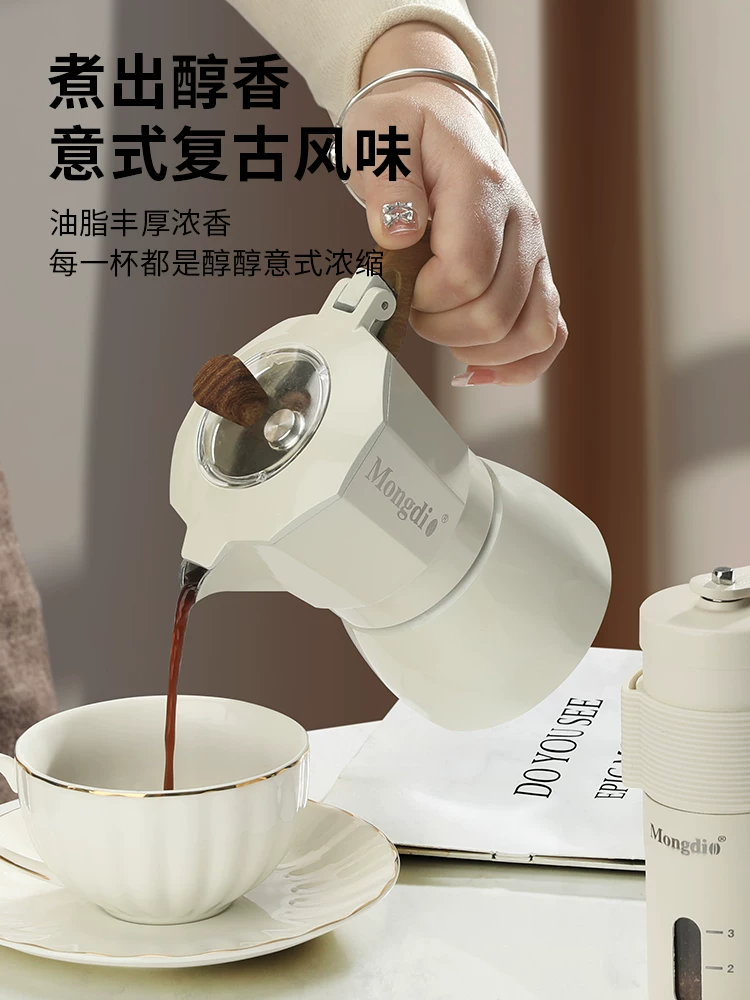 Bộ máy pha cà phê espresso tại nhà Mongdio Moka pot hai van, thiết bị pha cà phê, máy pha cà phê
