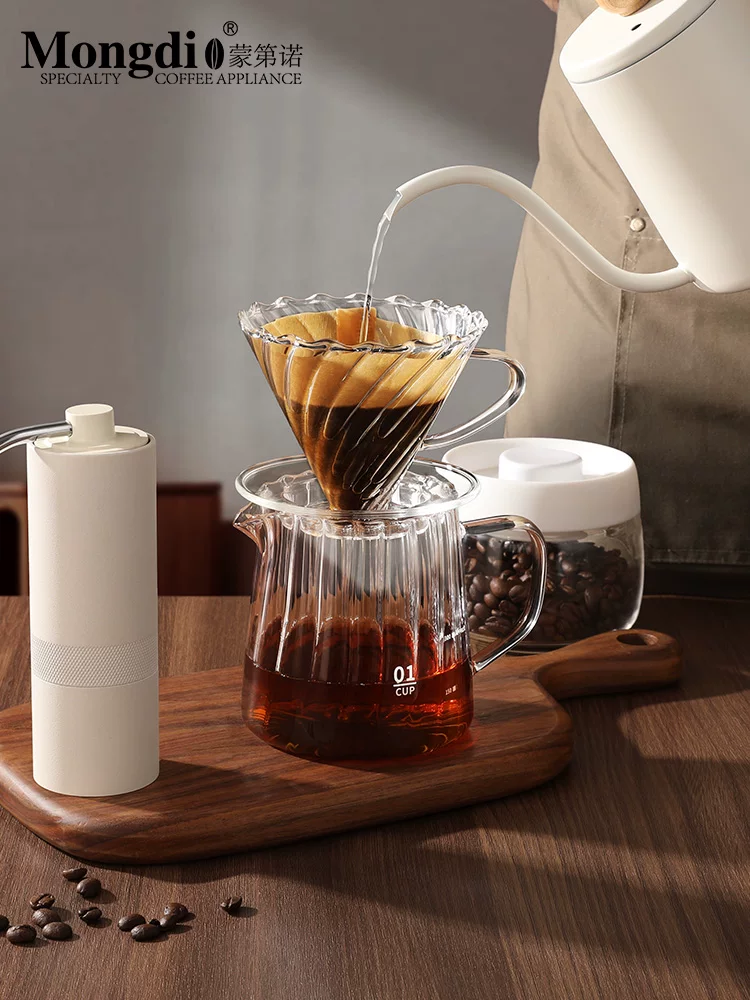 Bộ pha cà phê Pour-over Mongdio, máy xay cà phê bằng tay, ấm pha cà phê Pour-over, dụng cụ pha cà phê, cốc lọc cà phê, ấm pha cà phê Pour-over
