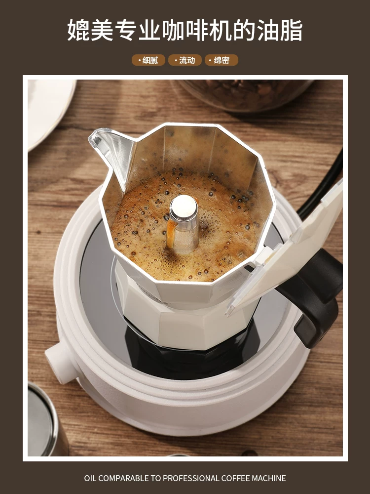 Mongdio Moka pot bình pha cà phê van đôi dùng cho gia đình máy xay cà phê thủ công nhỏ espresso bộ pha cà phê thủ công