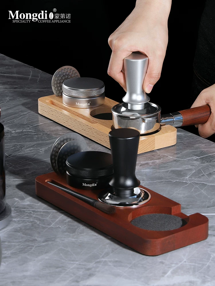 Đế ép cà phê Mongdio, dụng cụ phân phối bột, bộ ba dụng cụ ép cà phê, thảm ép cà phê, bộ dụng cụ đựng đồ dùng pha cà phê