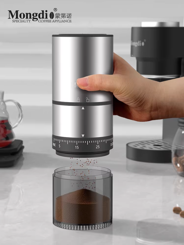 Máy xay cà phê điện Mongdio Máy xay cà phê cầm tay CNC Máy xay cà phê quay tay