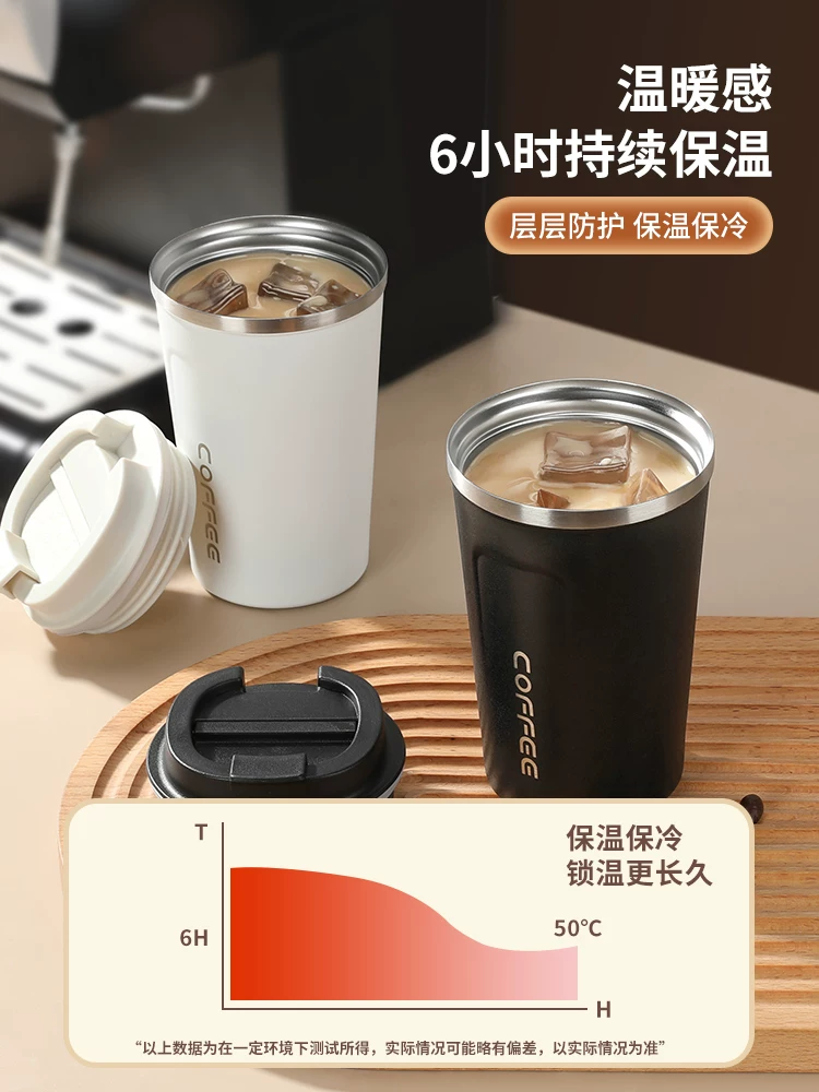 Cốc giữ nhiệt cà phê, cốc du lịch cầm tay, cốc tiện dụng bằng thép không gỉ nhỏ sang trọng theo phong cách Châu Âu, cốc cà phê nhỏ hợp thời trang tinh tế.