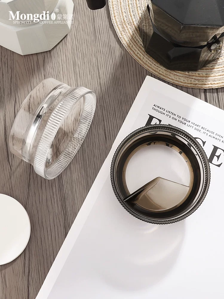 Mongdio Moka pot nhà phân phối bột cà phê bột ép vòng bột làm đầy bột chống bắn tung tóe phụ kiện đặc biệt dụng cụ phân phối bột