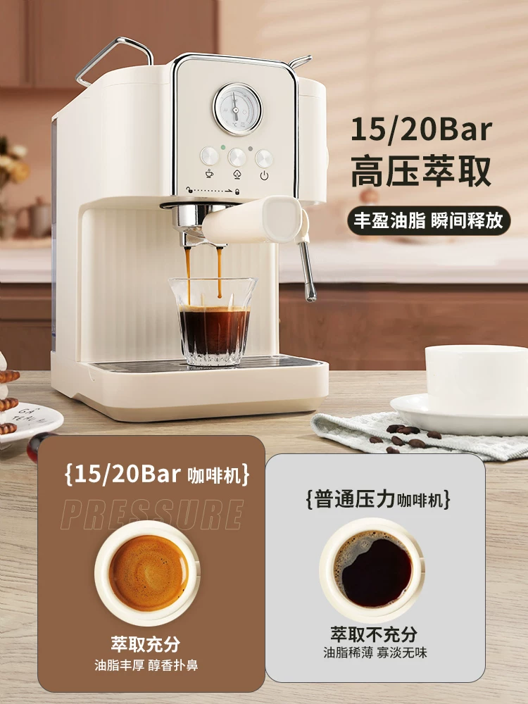 Máy pha cà phê Ý Mongdio dùng trong gia đình, chiết xuất hơi nước áp suất cao bán tự động nhỏ, máy tạo bọt sữa mini cô đặc.