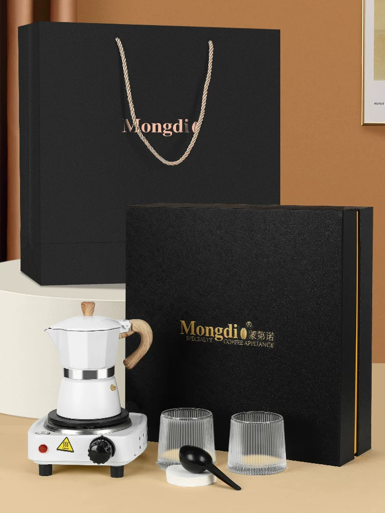 Bộ dụng cụ pha cà phê Moka pot quà tặng, thiết bị pha cà phê thủ công tại nhà, dụng cụ pha cà phê ngoài trời
