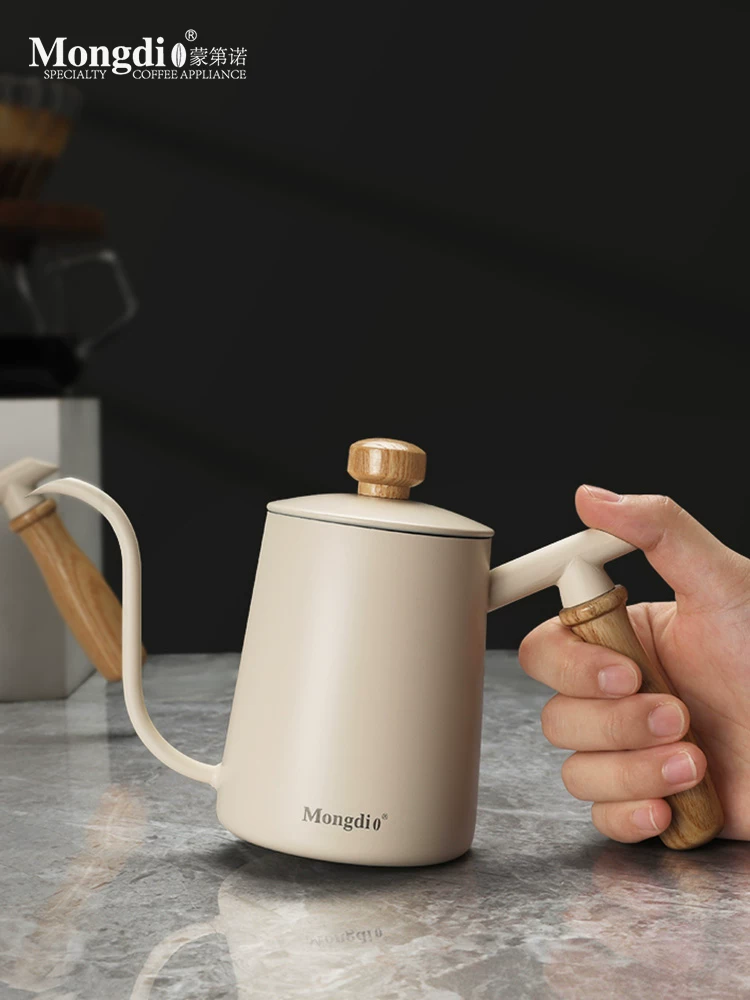 Bình pha cà phê Mongdio, bình pha cà phê nhỏ giọt, bình có vòi dài bằng thép không gỉ 304, miệng hẹp, bình pha cà phê