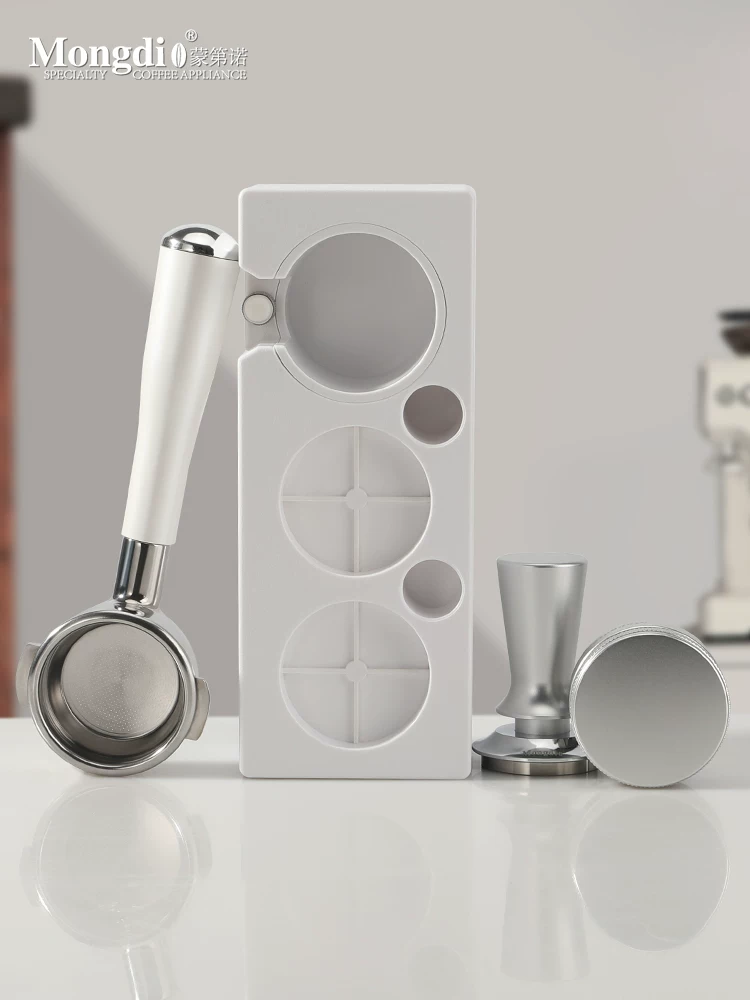 Nhà phân phối bột Mongdio, dụng cụ nén, đế nén cà phê, hộp đựng dụng cụ, phụ kiện máy pha cà phê, bộ dụng cụ ba món
