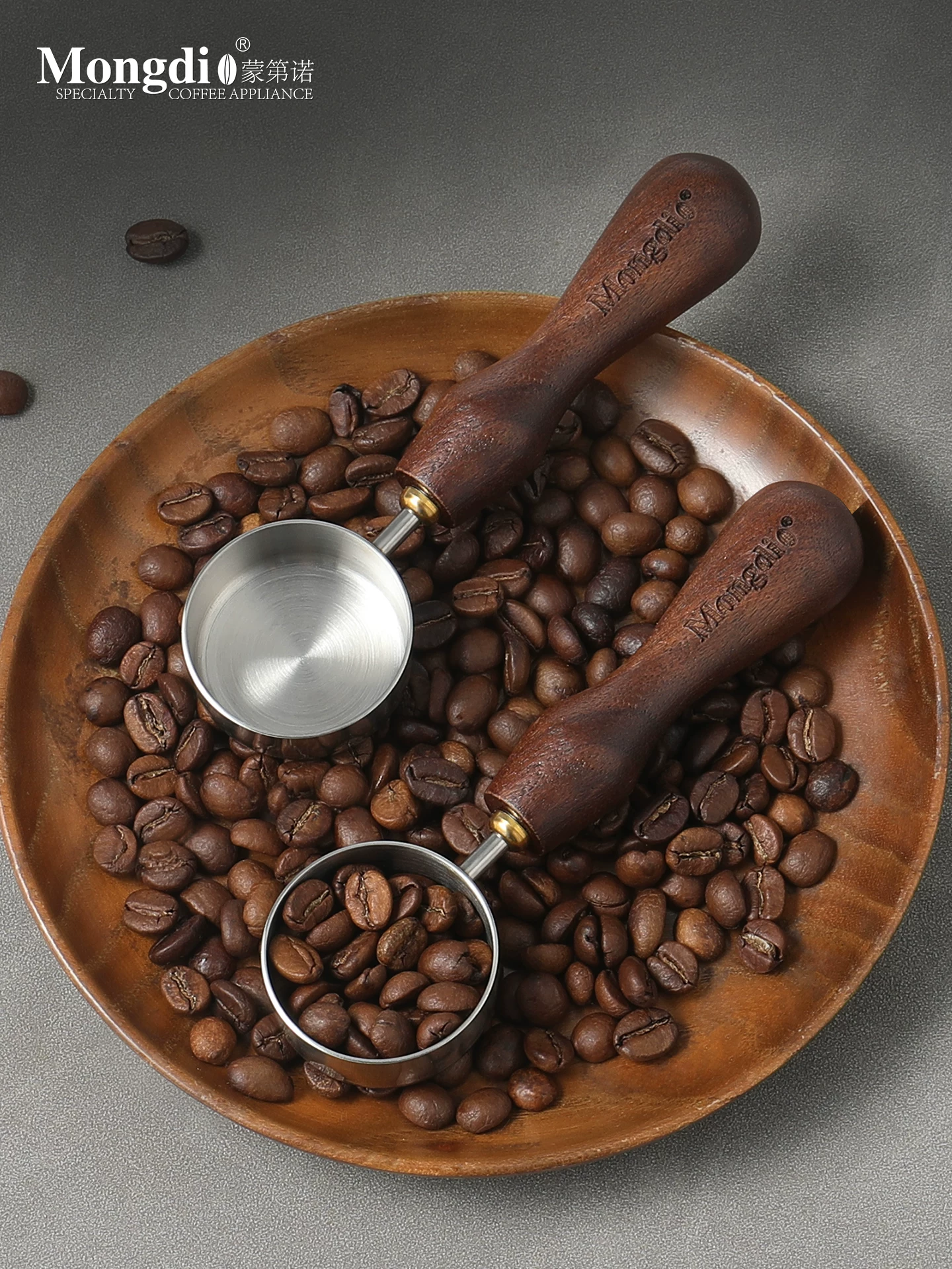 Muỗng cà phê Mongdio, muỗng đong cà phê, muỗng cà phê bằng gỗ óc chó, muỗng đong cà phê, muỗng gram, muỗng xúc cà phê