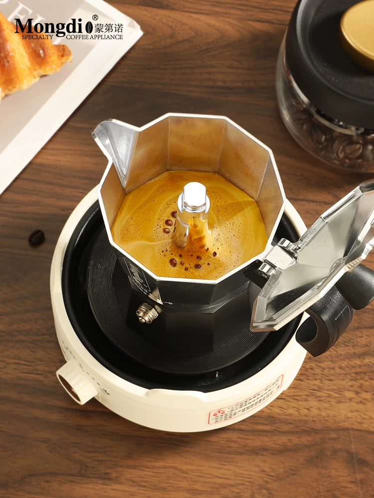 Bộ ấm pha cà phê moka van đôi Mongdio, máy pha cà phê espresso, ấm pha cà phê moka, ấm pha cà phê thủ công