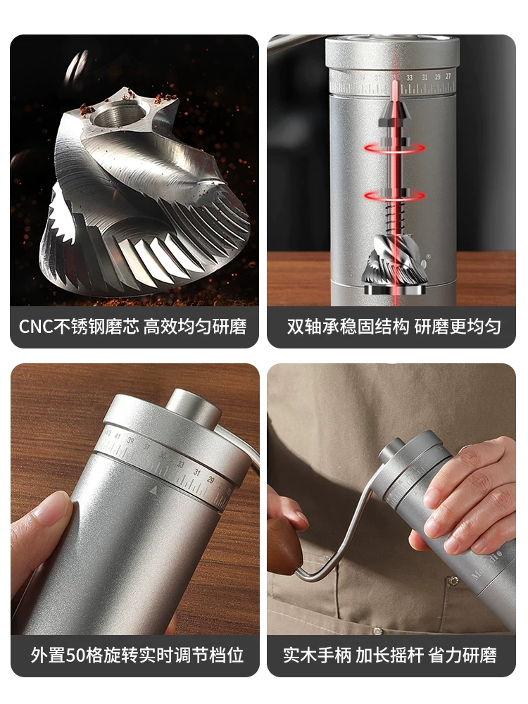 Máy xay cà phê cầm tay Mongdio máy pha cà phê thủ công máy xay hạt cà phê cầm tay CNC máy xay cà phê thủ công