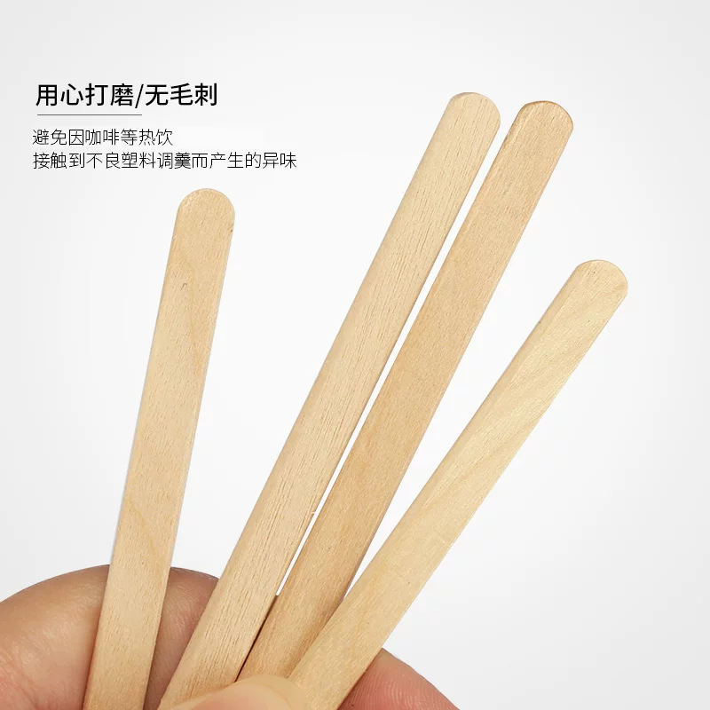 Que khuấy cà phê đóng gói riêng lẻ, que gỗ dùng một lần, que khuấy đồ uống nóng, trà sữa, sữa bột, mật ong