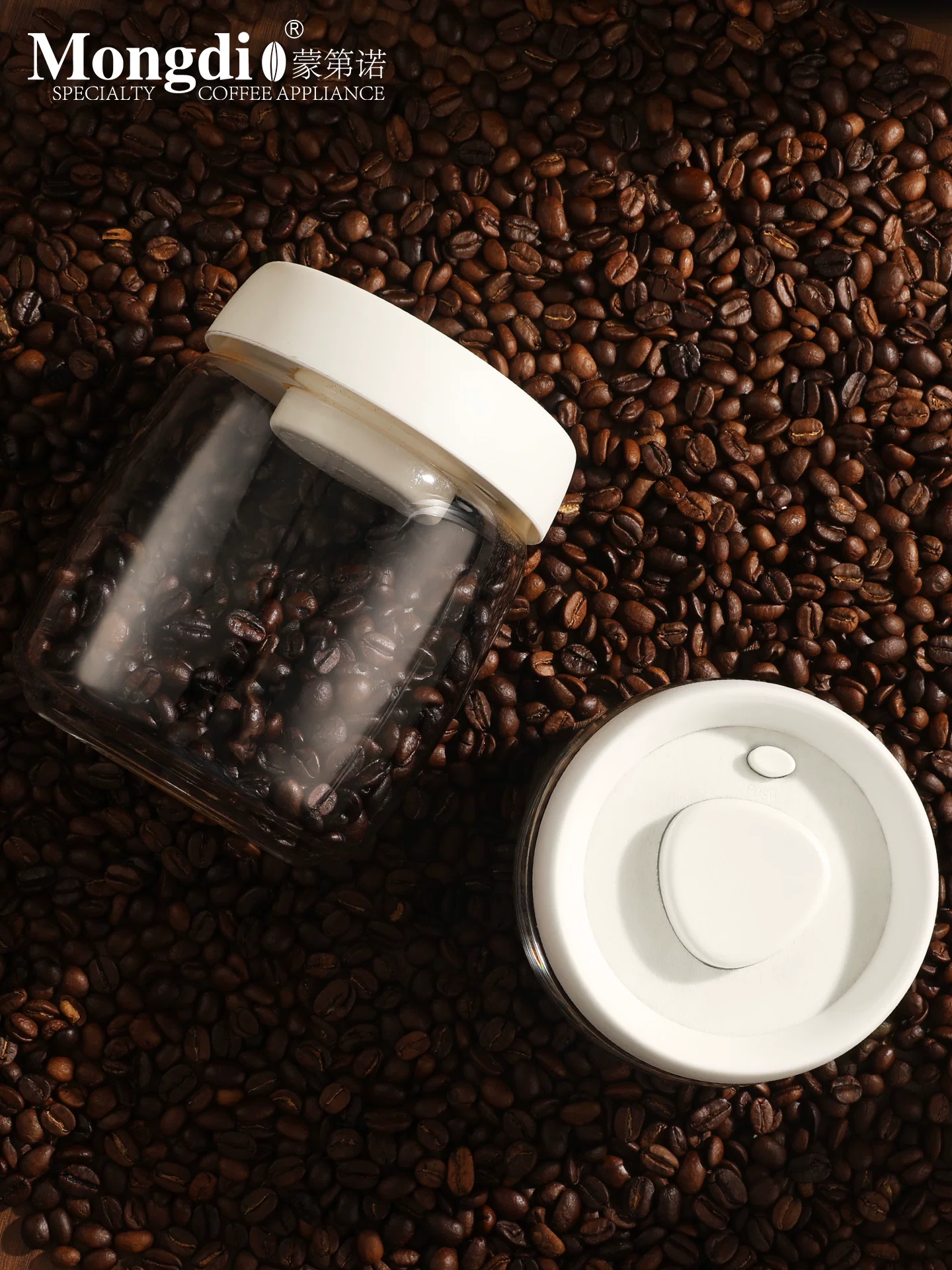 Hũ đựng cà phê hạt cà phê Mongdio, hũ kín khí, hũ thủy tinh chân không, hũ đựng cà phê, hũ bảo quản và bảo quản bột cà phê