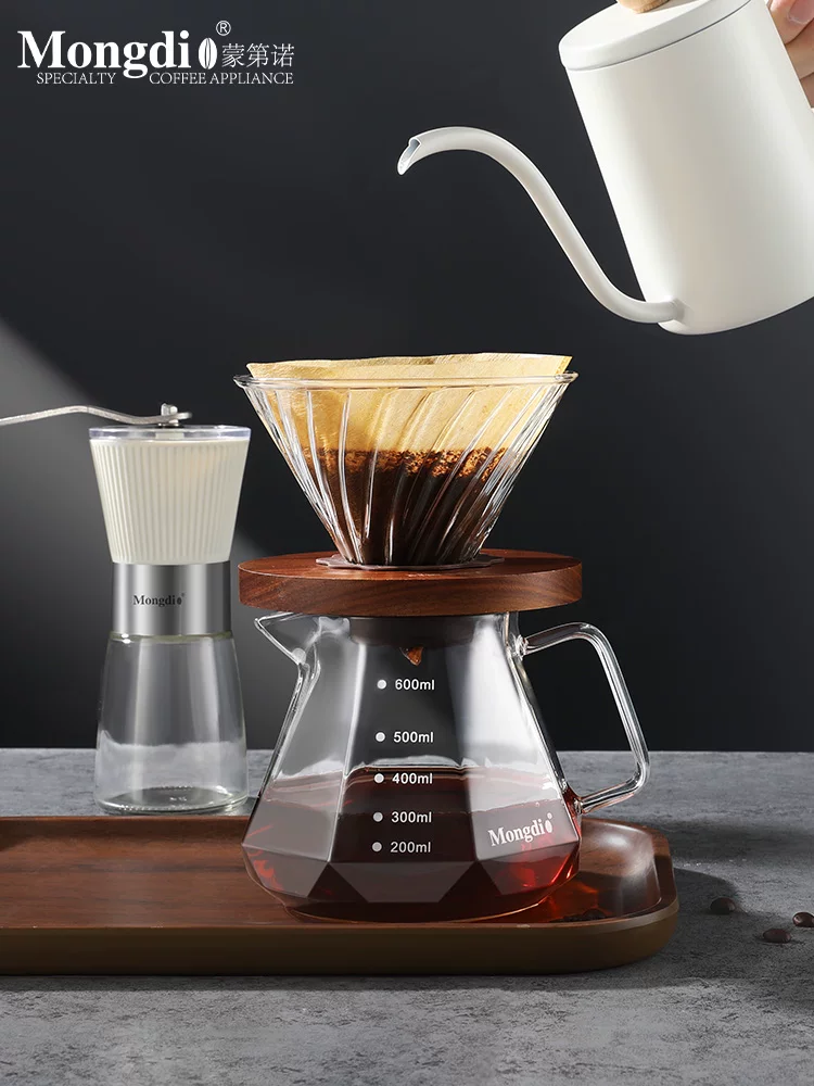 Bộ ấm pha cà phê Mongdio, máy xay cà phê cầm tay, máy pha cà phê quay tay, ấm pha cà phê, dụng cụ pha cà phê