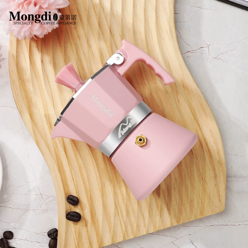 Máy pha cà phê mini gia dụng Mongdio Moka, máy pha cà phê espresso nhỏ gọn, bình pha cà phê